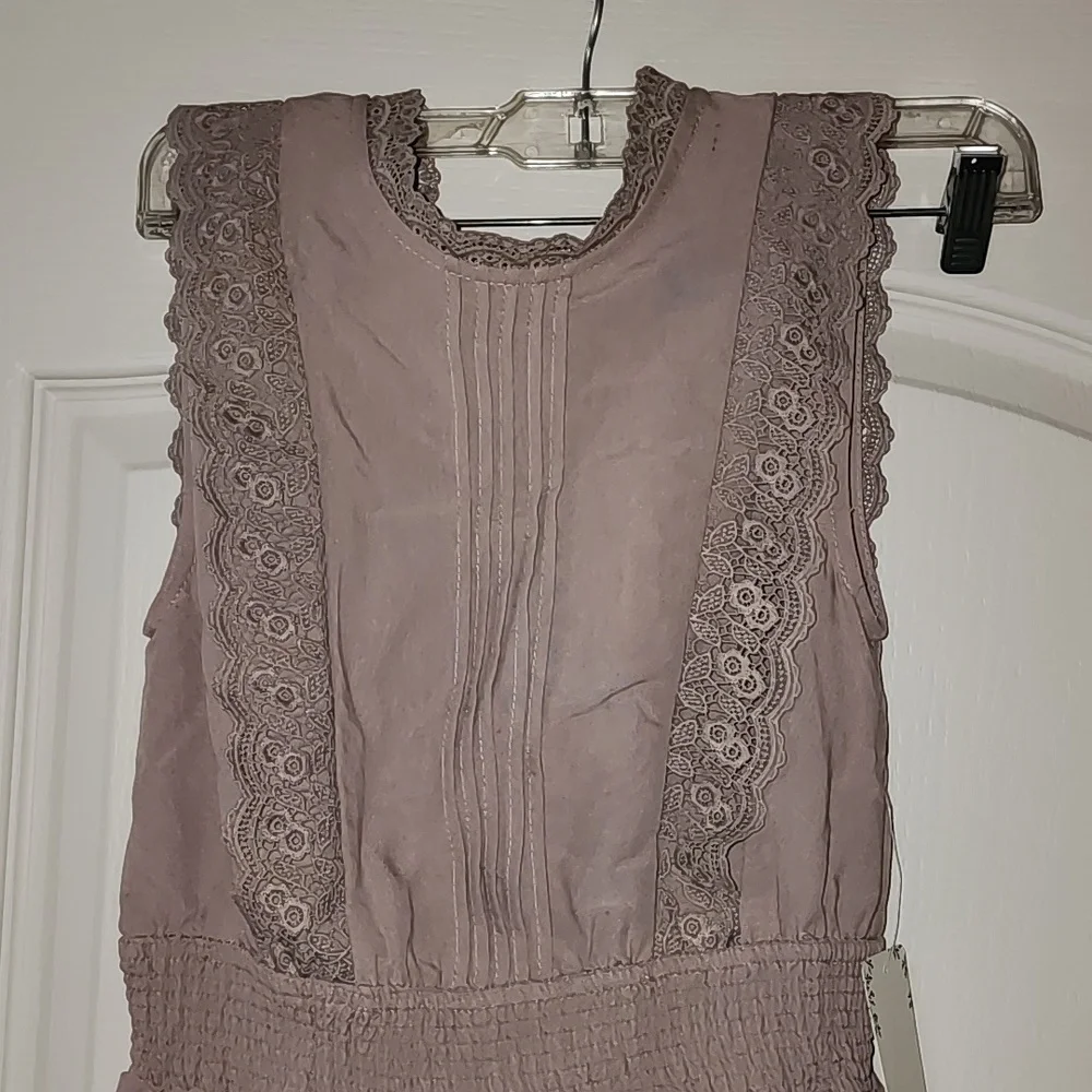 Lace Tan/Beige Mini Dress - Picture 3 of 7